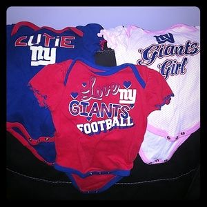 Baby Girl NY Giants Onesies Set
